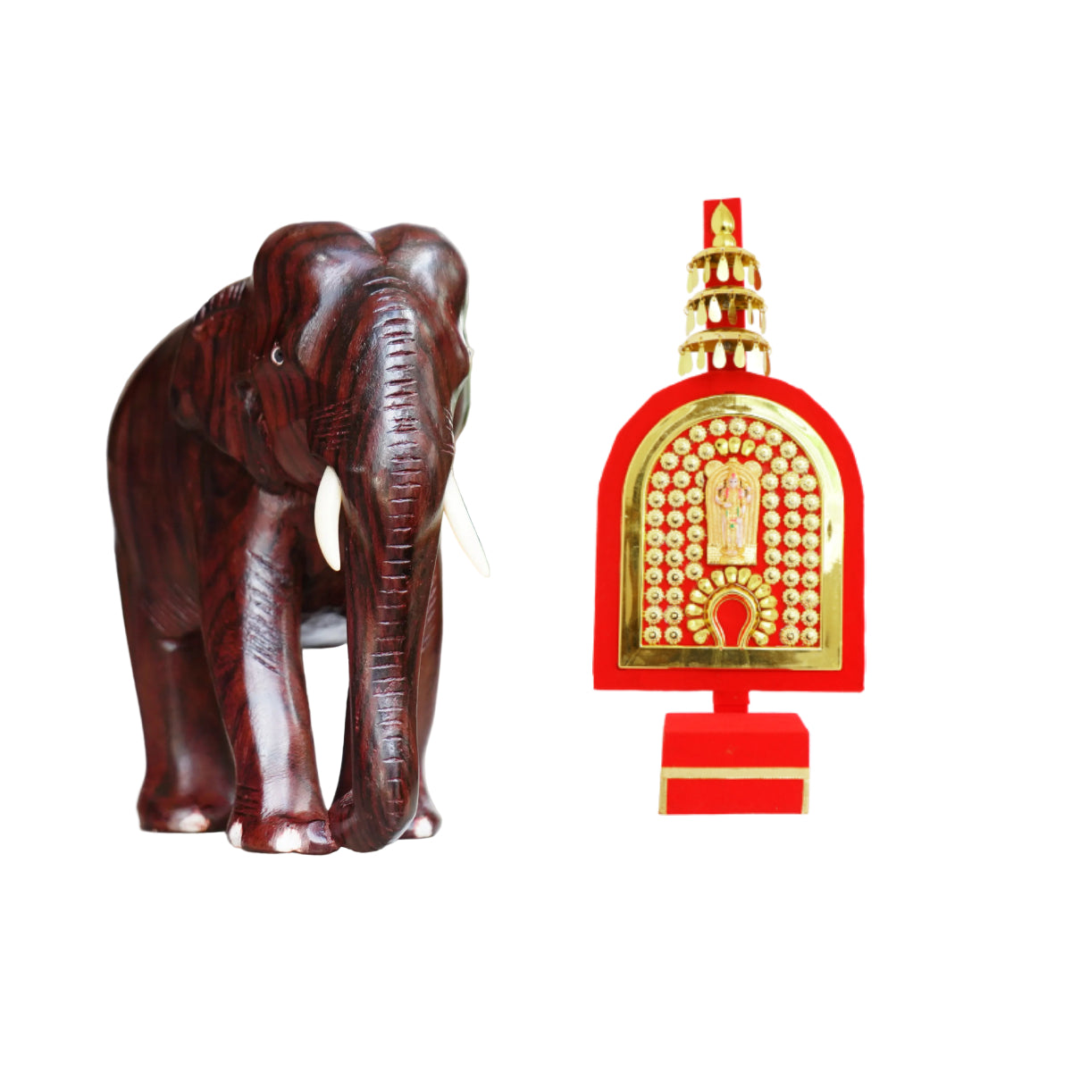 Handcrafted Kolam Work Thidambu and Traditional Elephant | Pooram Festival Home Decor